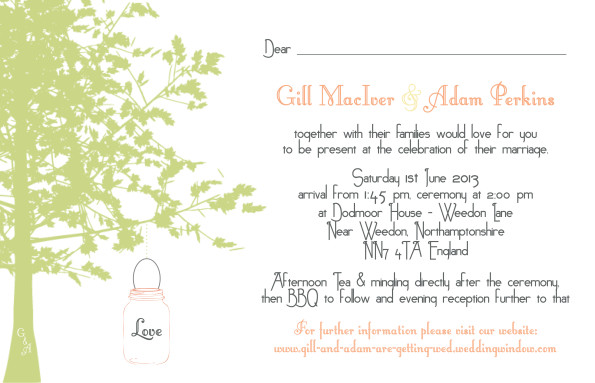 Wedding for Gill (Day Invites)