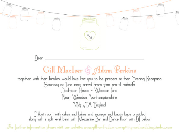 Wedding for Gill (Evening Invites)